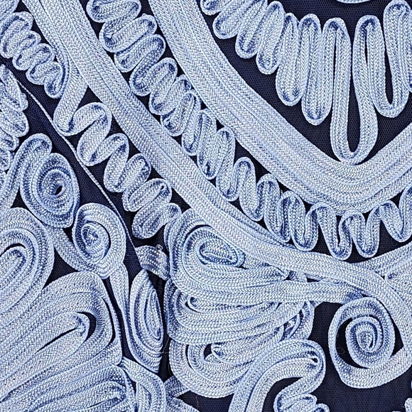 JS Collections Women's Soutache Flare Hem Midi Dress - 14 - Picture 5 of 9